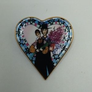 Vintage Valentine Brooch/Pendant P.Buckley Moss